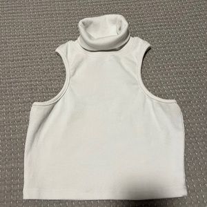 White turtle neck tank top